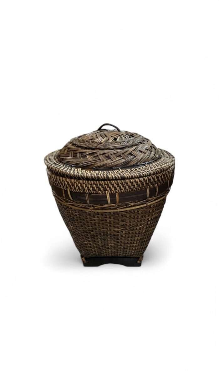 raditional Gembung Bamboo Mix Rattan Basket Black