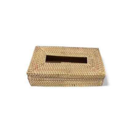 Square Natural Rattan Tissue Boxes