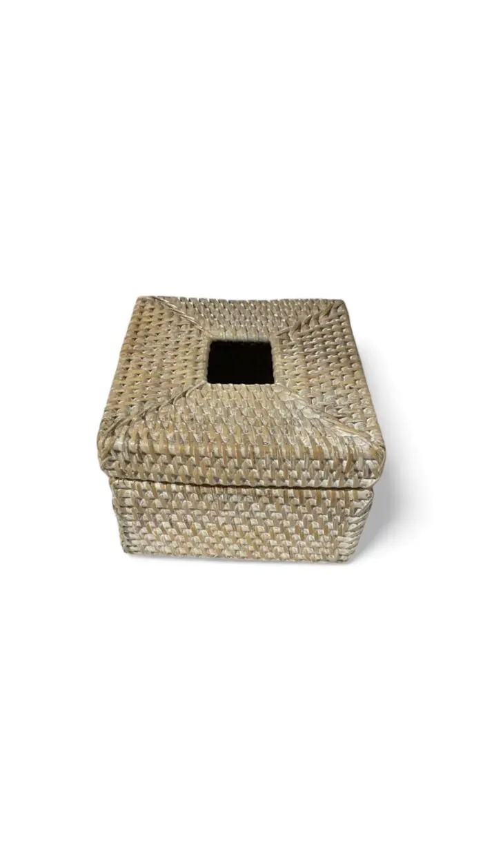 Handmade Square Rattan Tissue Boxes   BALI BYA   BALI BYA