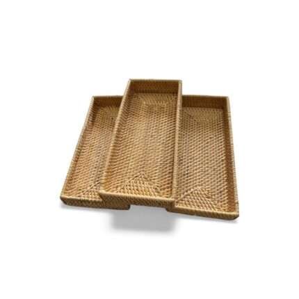 20 x Plain Rattan Cutlery Holder