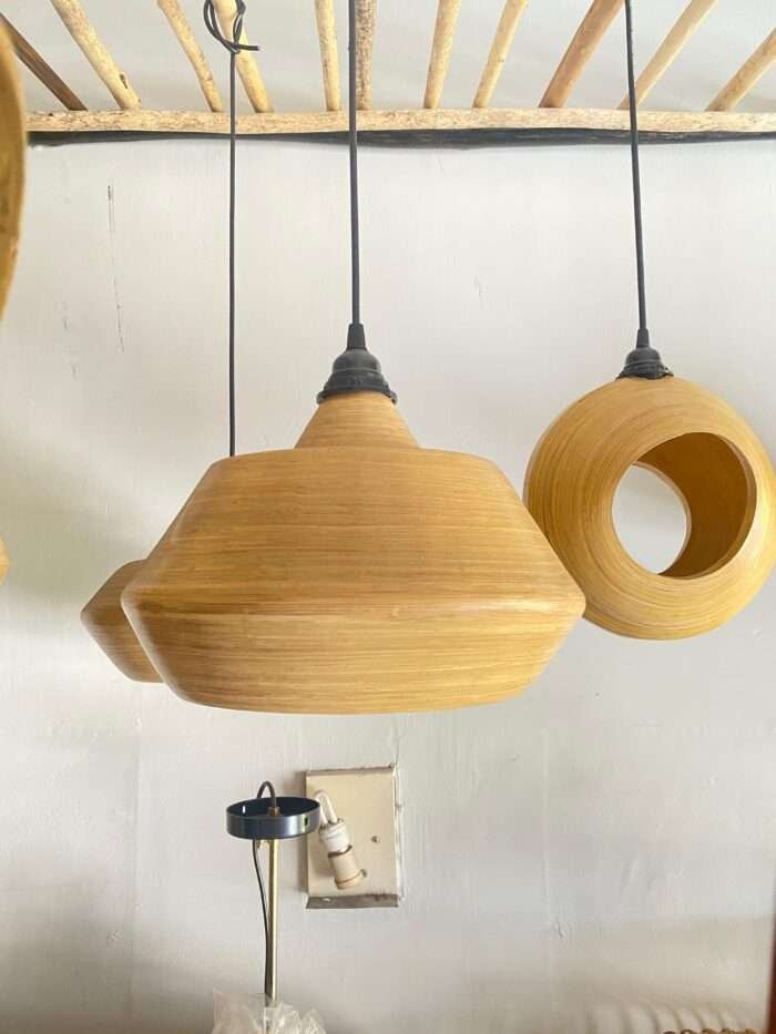 This beautifully crafted bamboo lampshade from Bali combines natural bamboo with bamboo fibers for a unique, smooth texture and warm, organic feel. Lightweight and durable, it’s perfect for eco-friendly spaces, adding soft, cozy lighting to any decor. Ideal for homes, cafes, and nature-inspired settings. <em>Minimum order: 20 pcs Size :Diameter 30 cm</em>