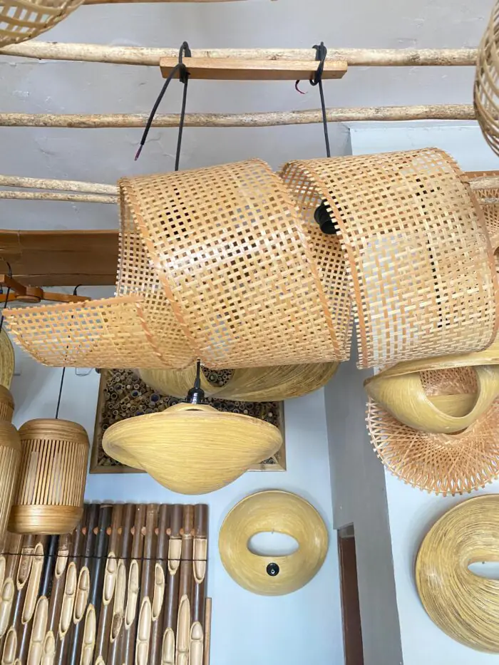 This beautifully crafted bamboo lampshade from Bali combines natural bamboo with bamboo fibers for a unique, smooth texture and warm, organic feel. Lightweight and durable, it’s perfect for eco-friendly spaces, adding soft, cozy lighting to any decor. Ideal for homes, cafes, and nature-inspired settings. <em>Minimum order: 10 pcs Length : 70 cm</em>