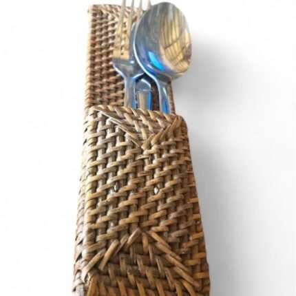 Woven Rattan Cutlery Holder