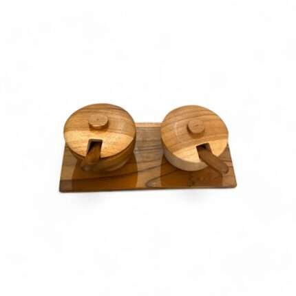 Jati Wood Condiment Set