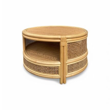 Handwoven Rattan Storage Coffee Table – Functional and Aesthetic