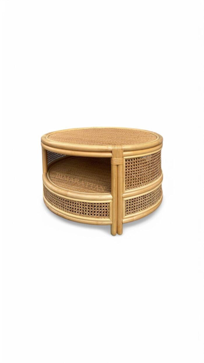 Handwoven Rattan Storage Coffee Table – Functional and Aesthetic